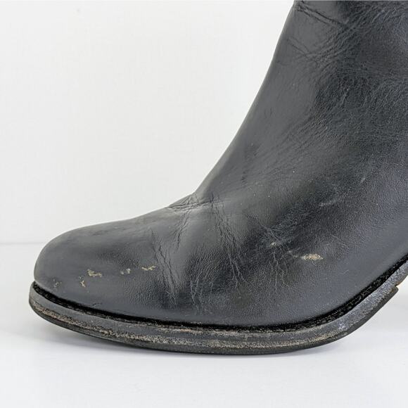 Frye Ankle Boots Addie Double Zip 76622 Women's 7.5 Black GUC Leather Heels - Picture 12 of 16